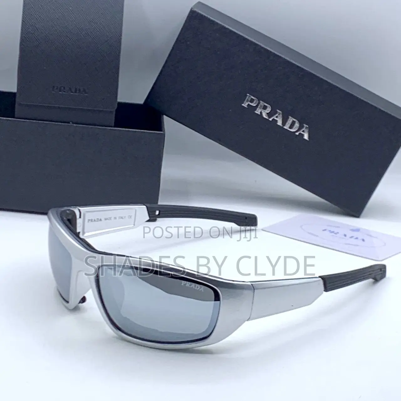 Prada Sunglasses - Frames With Blue Accents Mirrored Lenses - New!