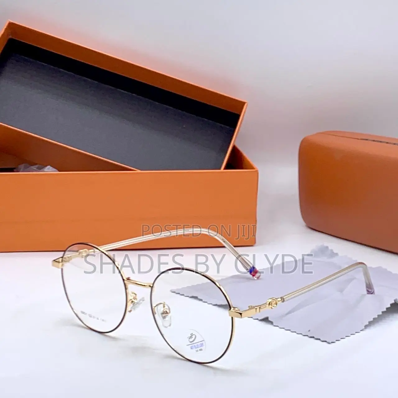 Gold-Rimmed Round Eyeglasses - Good Condition!