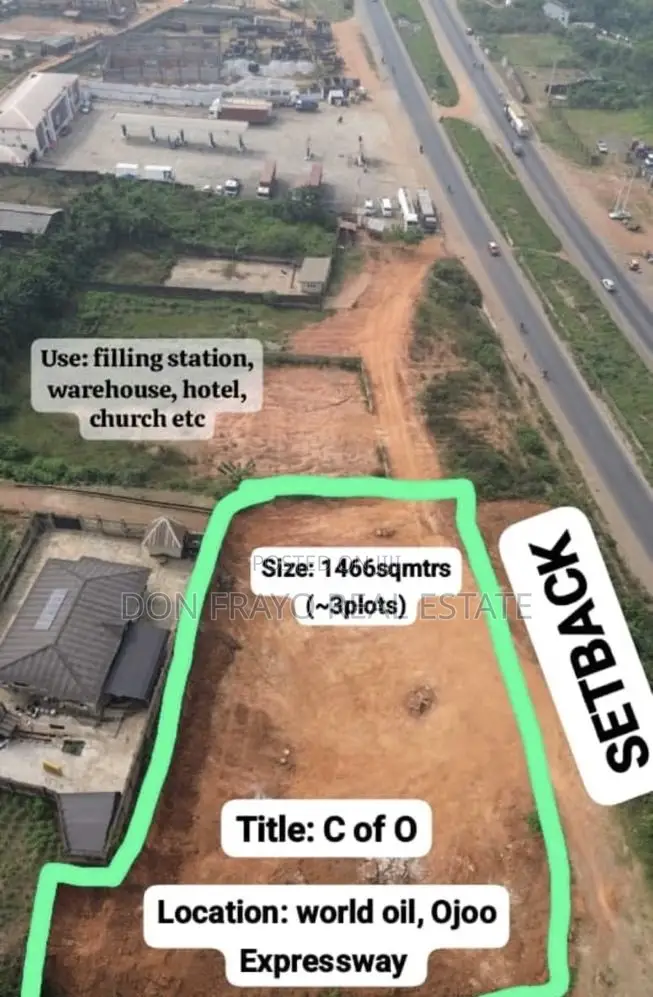 1466 SQM Commercial Land Facing Express Way for Sale at Ojoo / Moniya