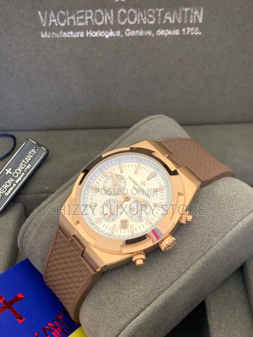 Vacheron Constantin Quality Luxury Men Rubber Strap Wristwatch