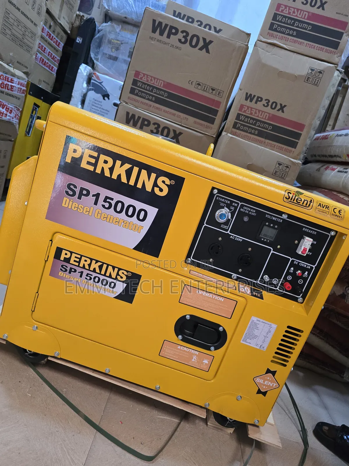 High Quality Perkins Diesel Soundproof Generator 12.5kva 100% Copper