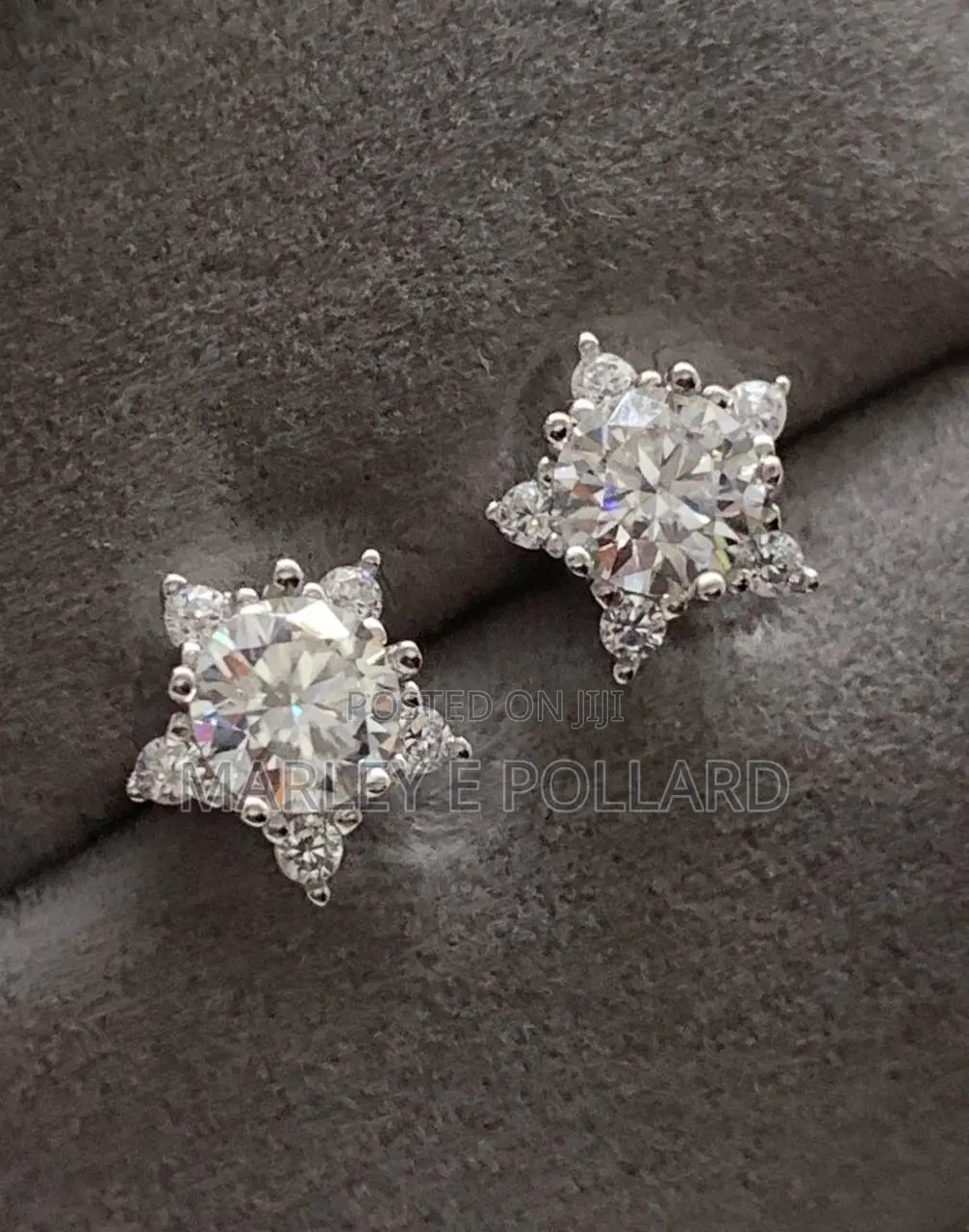 Star 925 Sterling Silver VVS 1 Moissanite Men’S Women’S Earring Studs