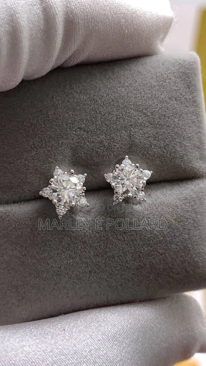 Star 925 Sterling Silver VVS 1 Moissanite Men’S Women’S Earring Studs