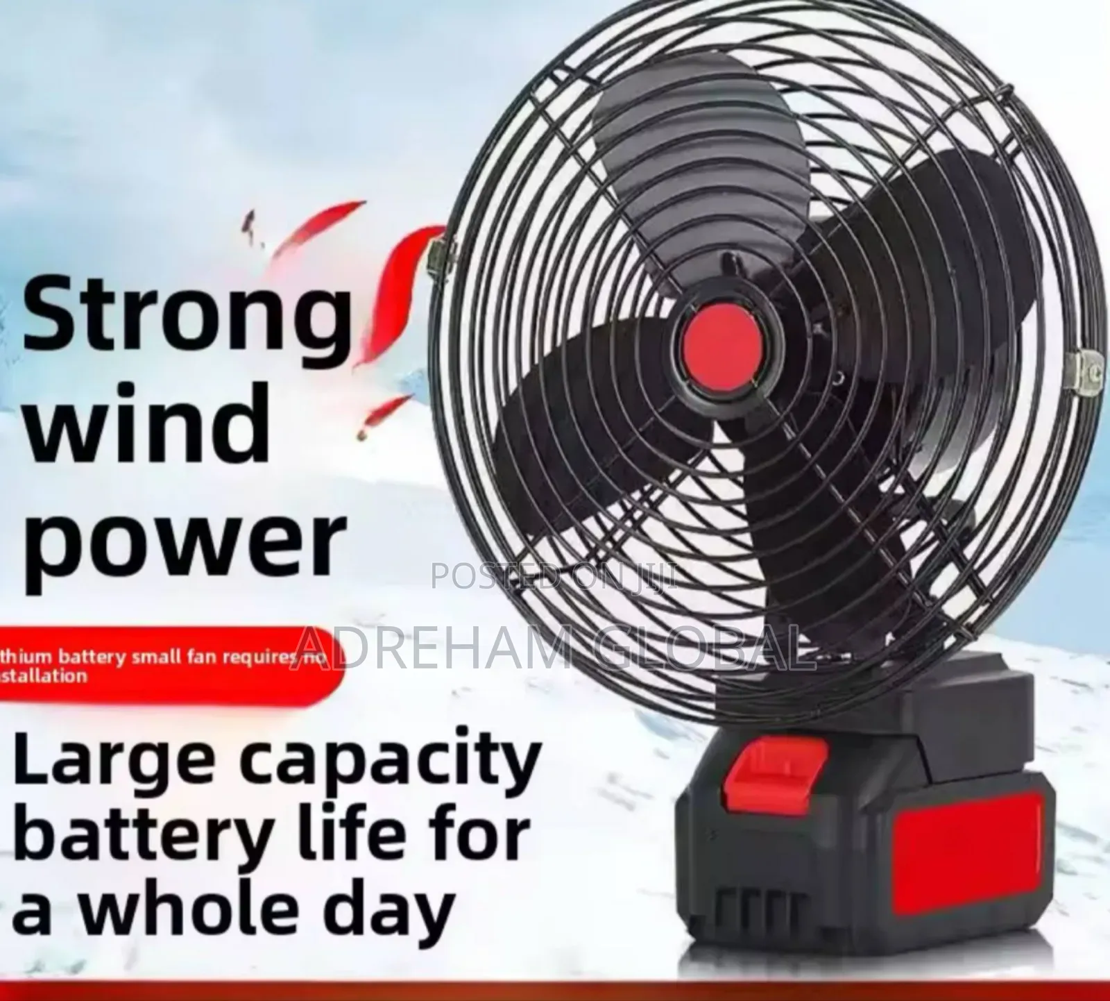 Portable Wireless Charging Lithium Battery Fan Small ,Indoor Outdoor