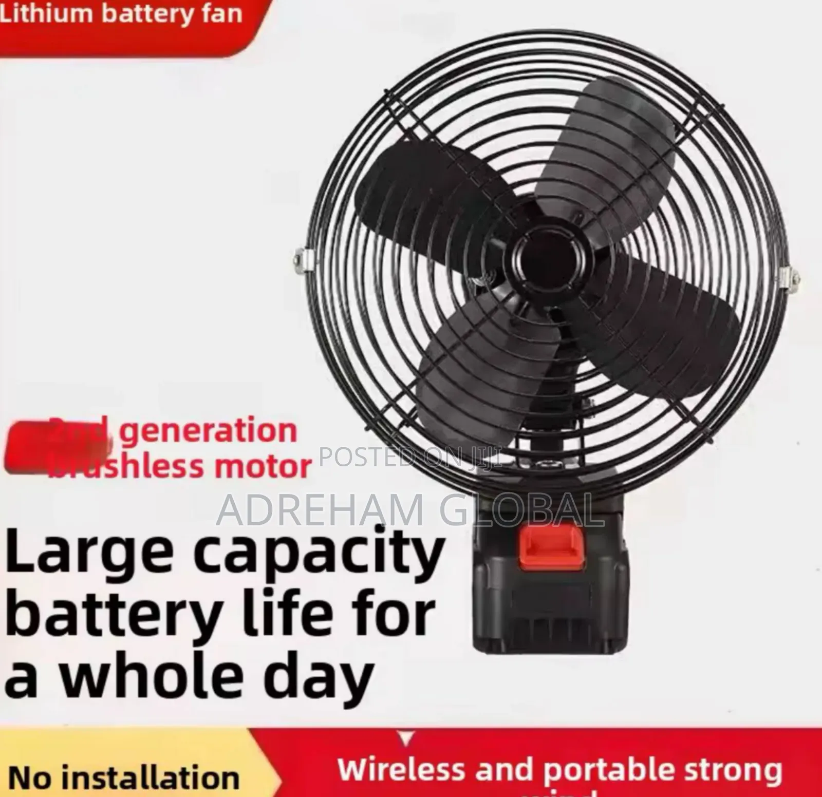 Portable Wireless Charging Lithium Battery Fan Small ,Indoor Outdoor