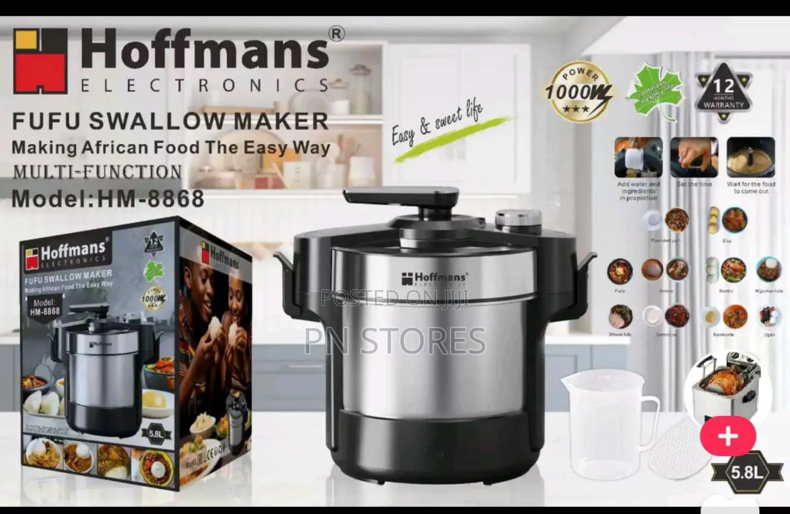 Hoffmans Automatic Yam Pounder/Fufu Swallow Maker