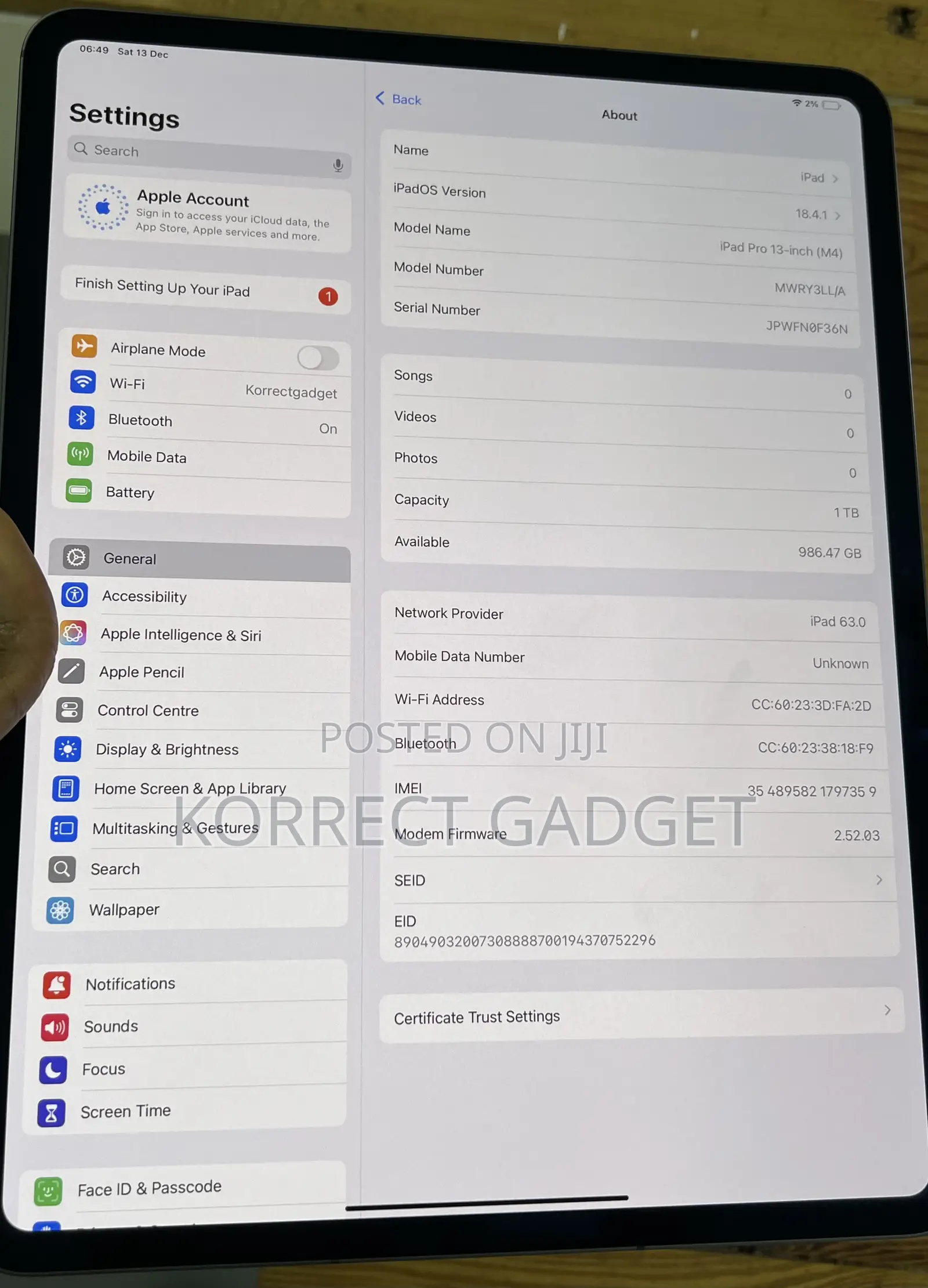 Apple iPad Pro 13 (2024) 1 TB Black