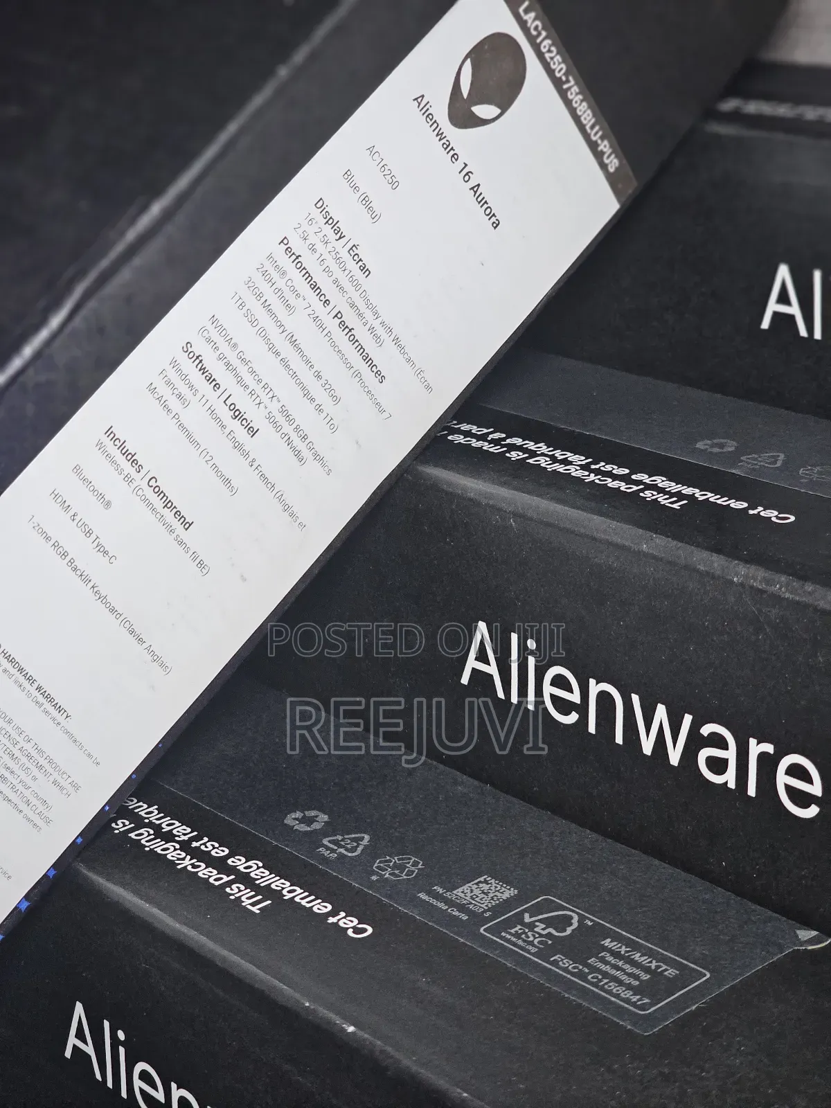 New Laptop Dell Alienware 16 Aurora 32GB Intel Core I7 SSD 1T