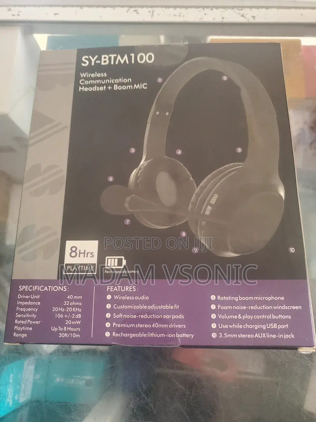 Sy-Btm100 Wireless Communication Headset + Boom Mic