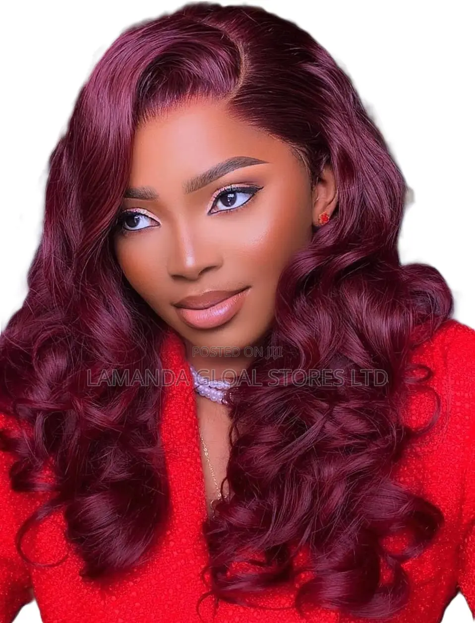 Full Frontal Luxury Bounce 20'inches Wine Color Pure Human Hair Wig