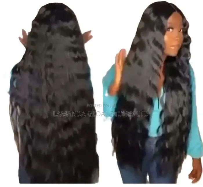 Closure Beach Wave 30'inches Human Hair Wig