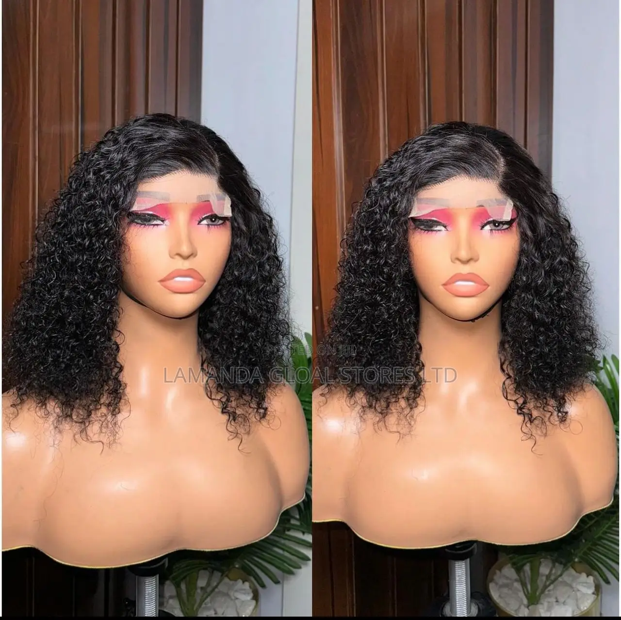 Full Closure Curly Affordable Human Hair Wig 12'inches