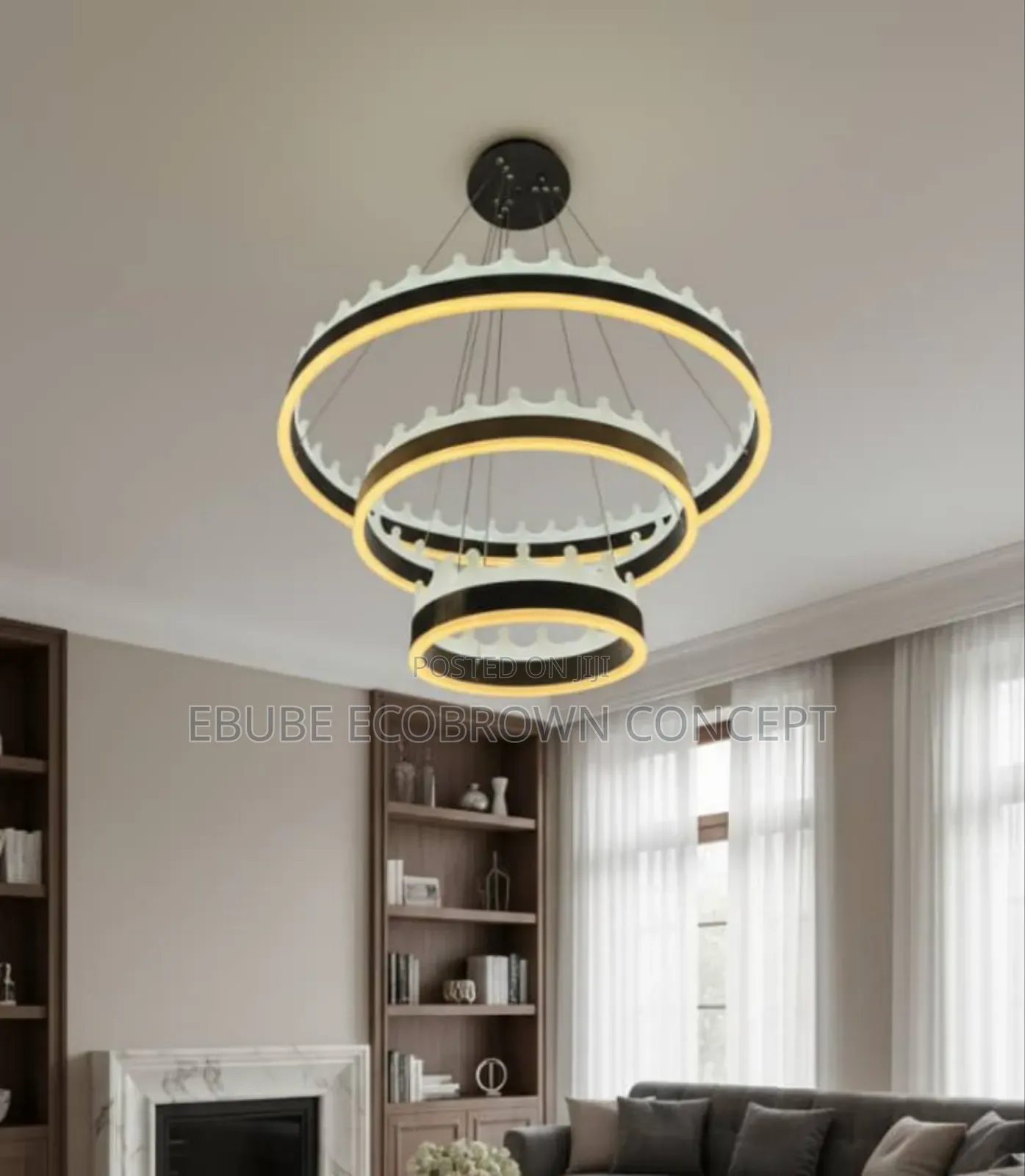 3 Rings Led Luxury Chandelier Fitting Light
