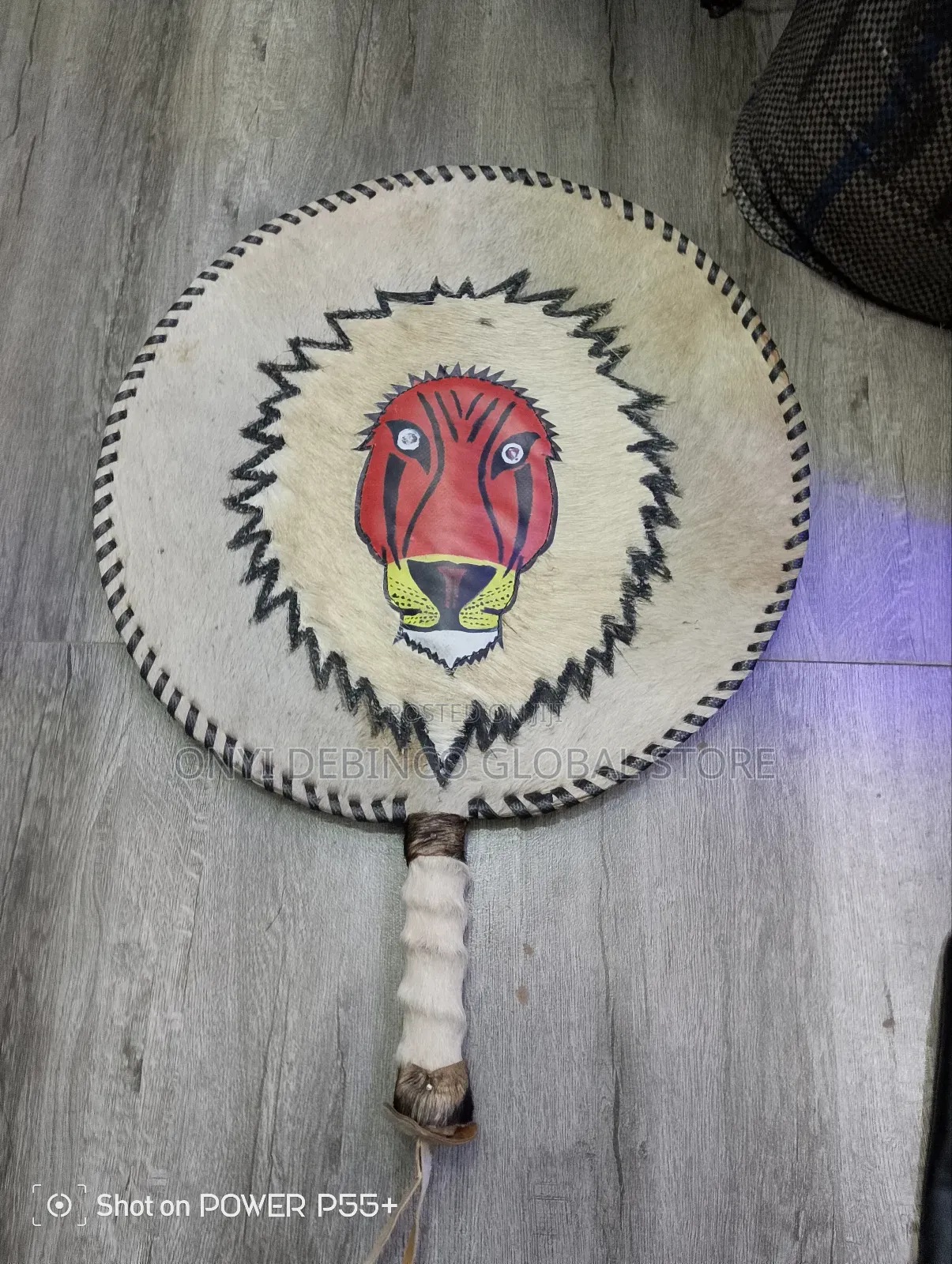 Igbo Animal Skin Lion Head Hand Fan for Traditional Marriage / Wedding