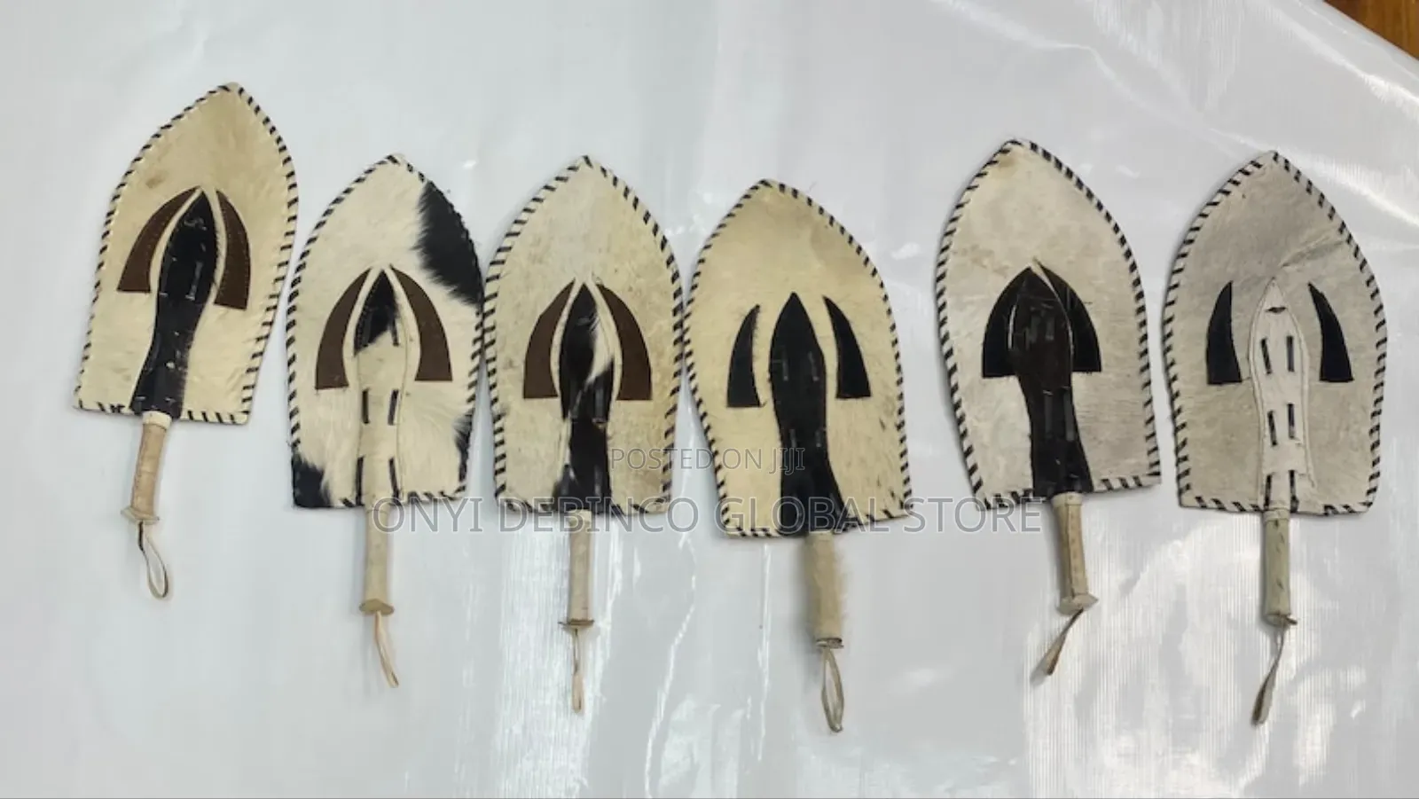 Animal Skin Igbo Hand Fan for Nigerian Chieftiancy Marriage Igwe Akupe