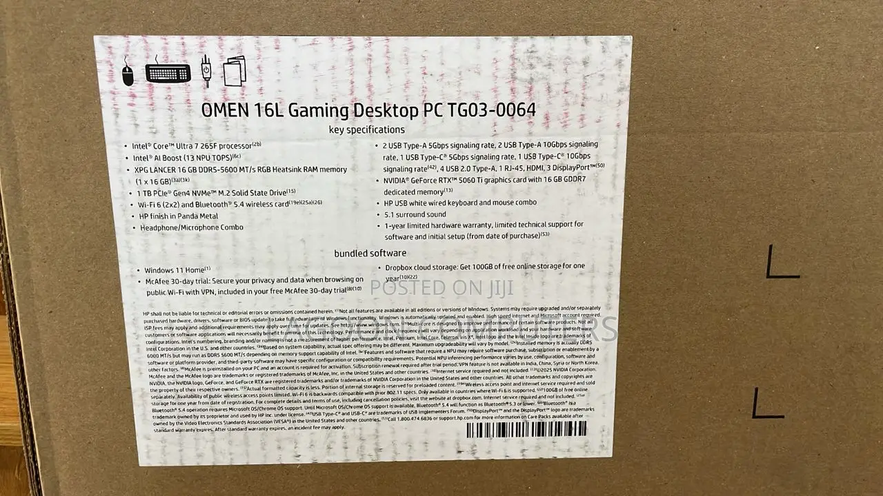 New HP Omen 30L GT13-0092 16GB Intel Core Ultra 7 SSD 1T