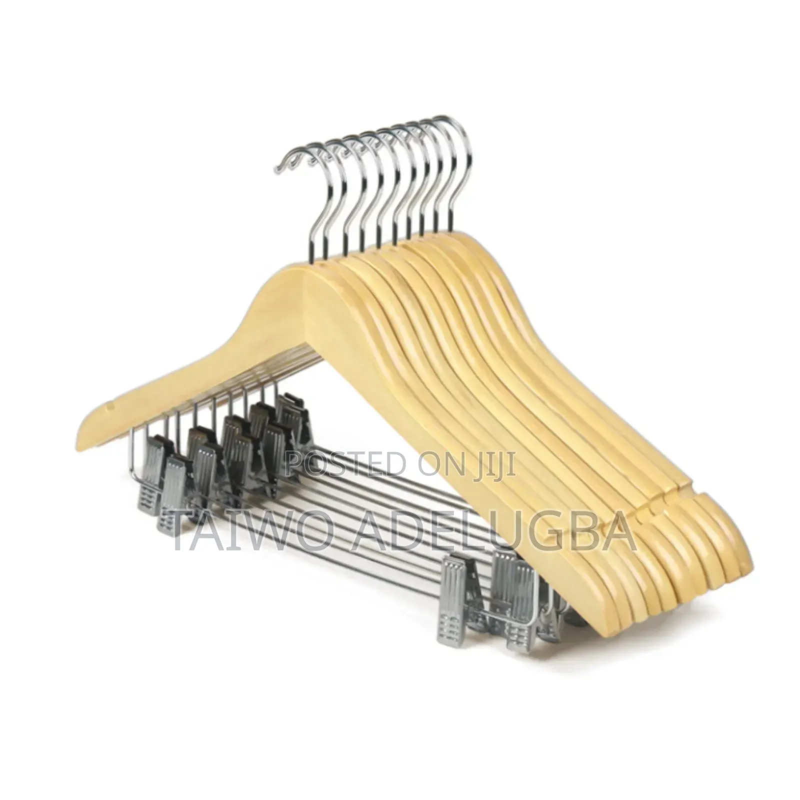 Wooden Hanger With Clips
