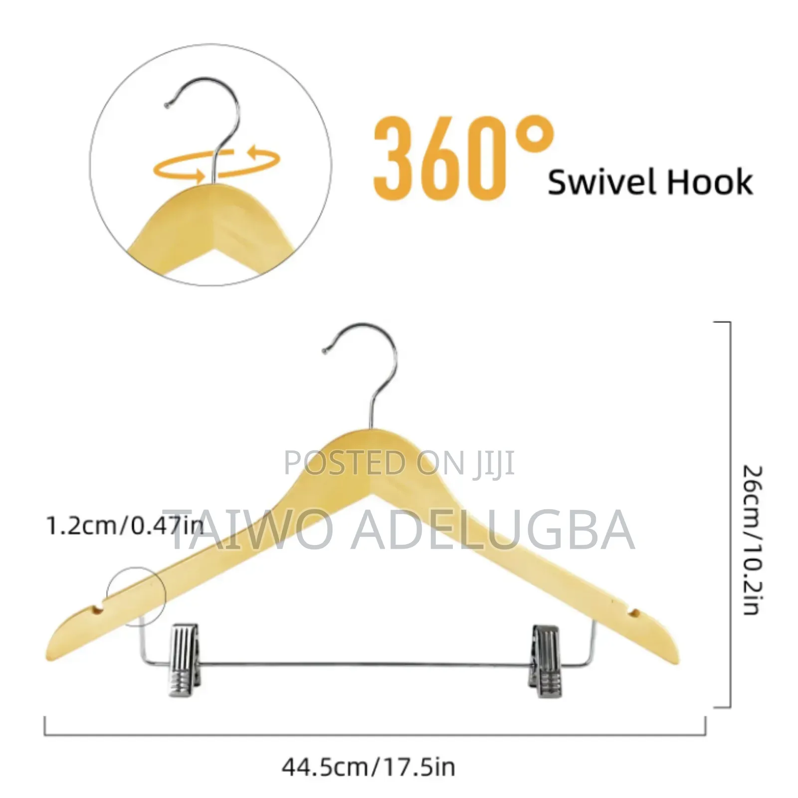 Wooden Hanger With Clips