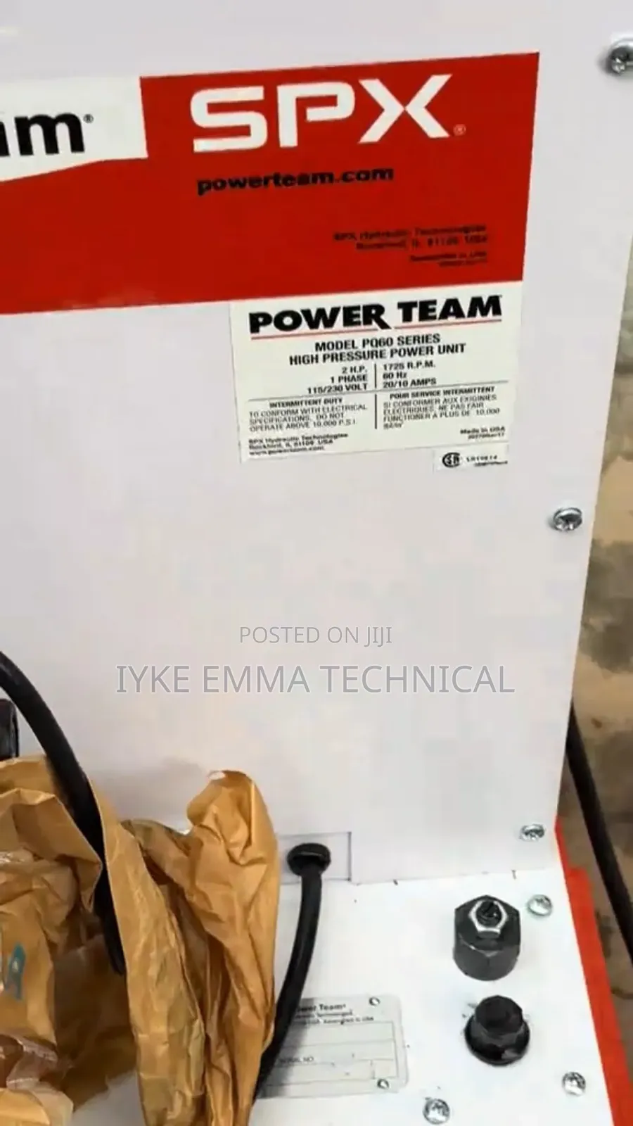 SPX Power Team Pq60 Series Electric Hydraulic Pump.