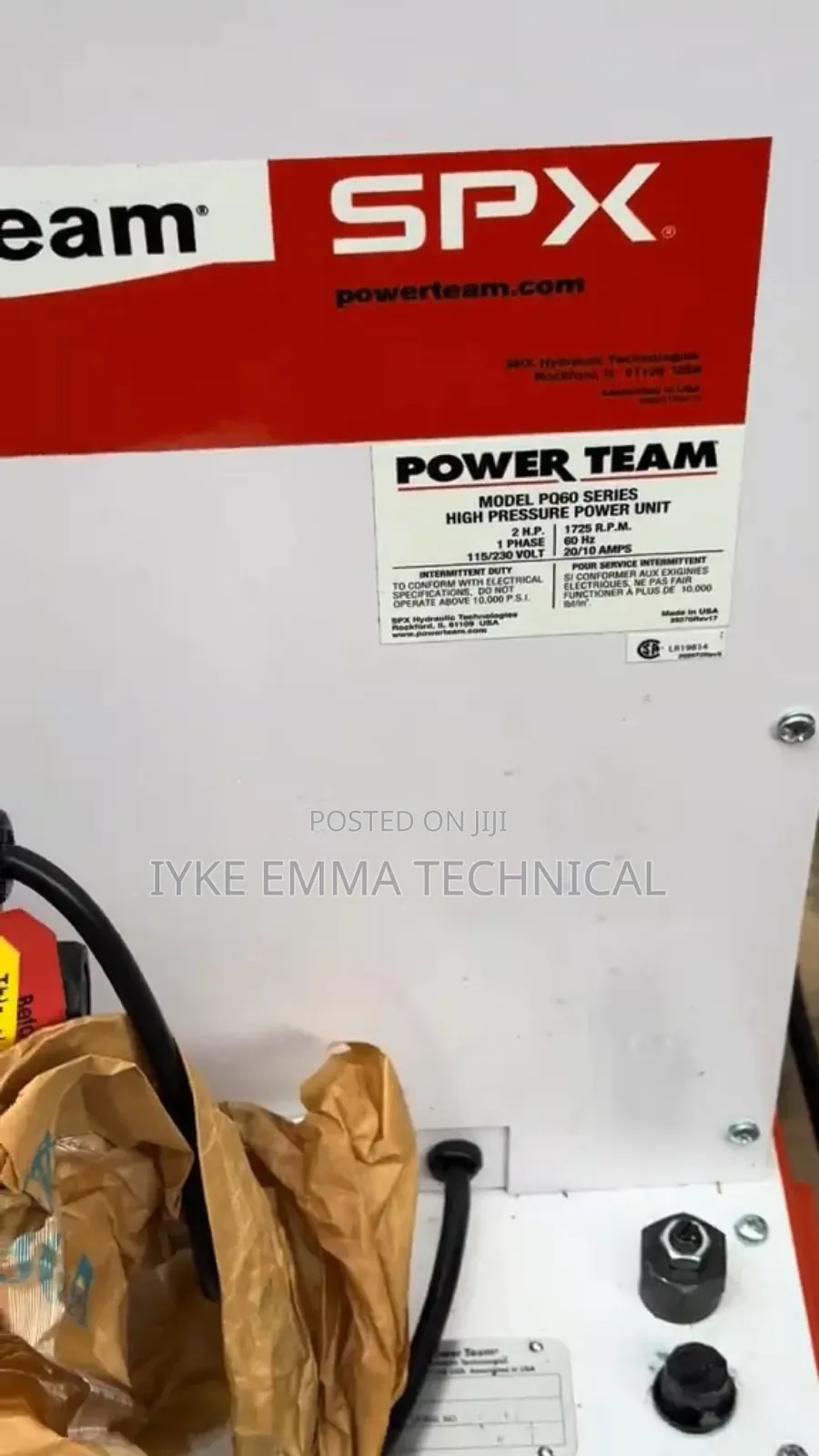 SPX Power Team Pq60 Series Electric Hydraulic Pump.