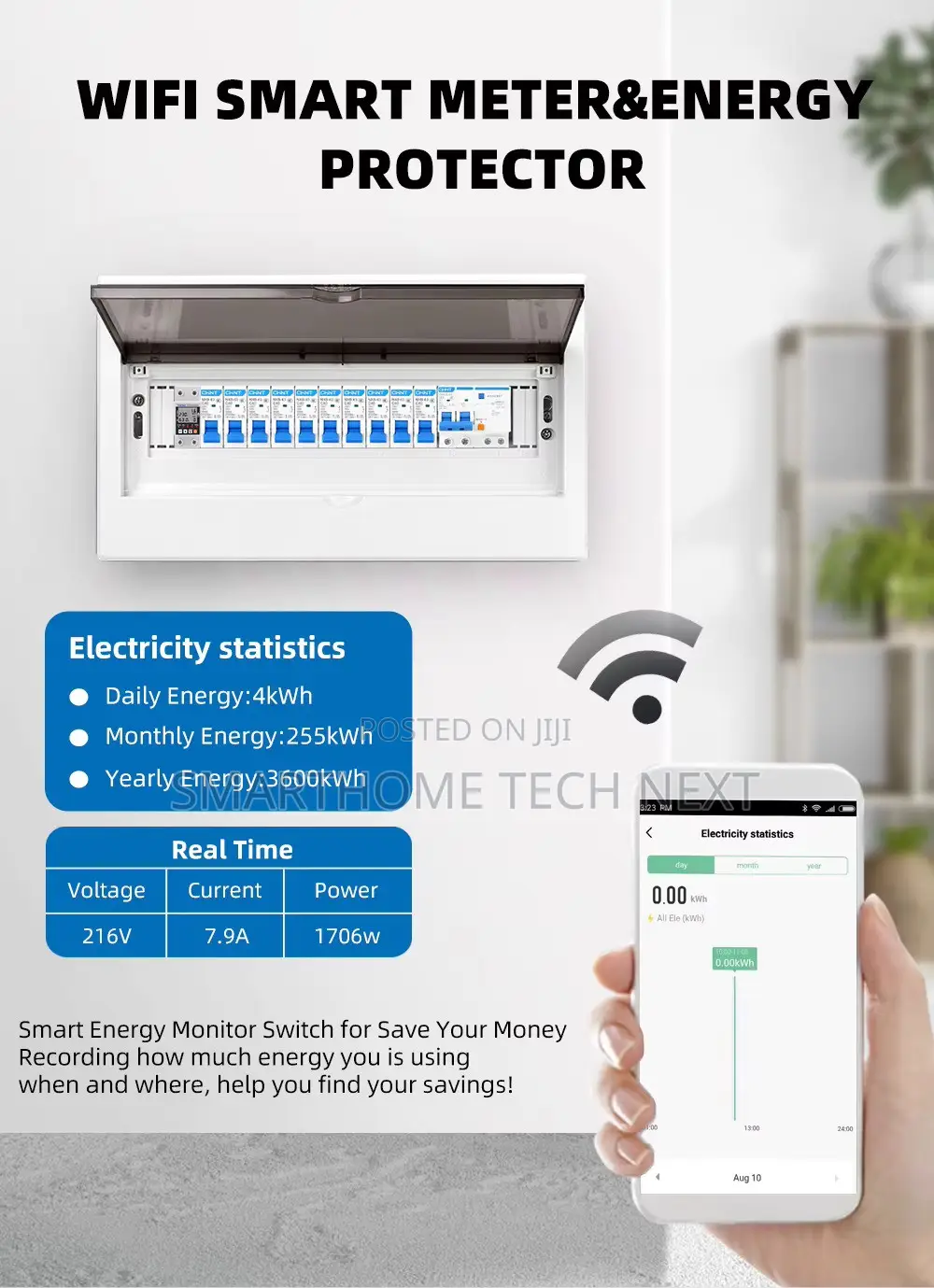 Tuya Wifi 63a Smart Circuit Breaker With Energy Monitoring