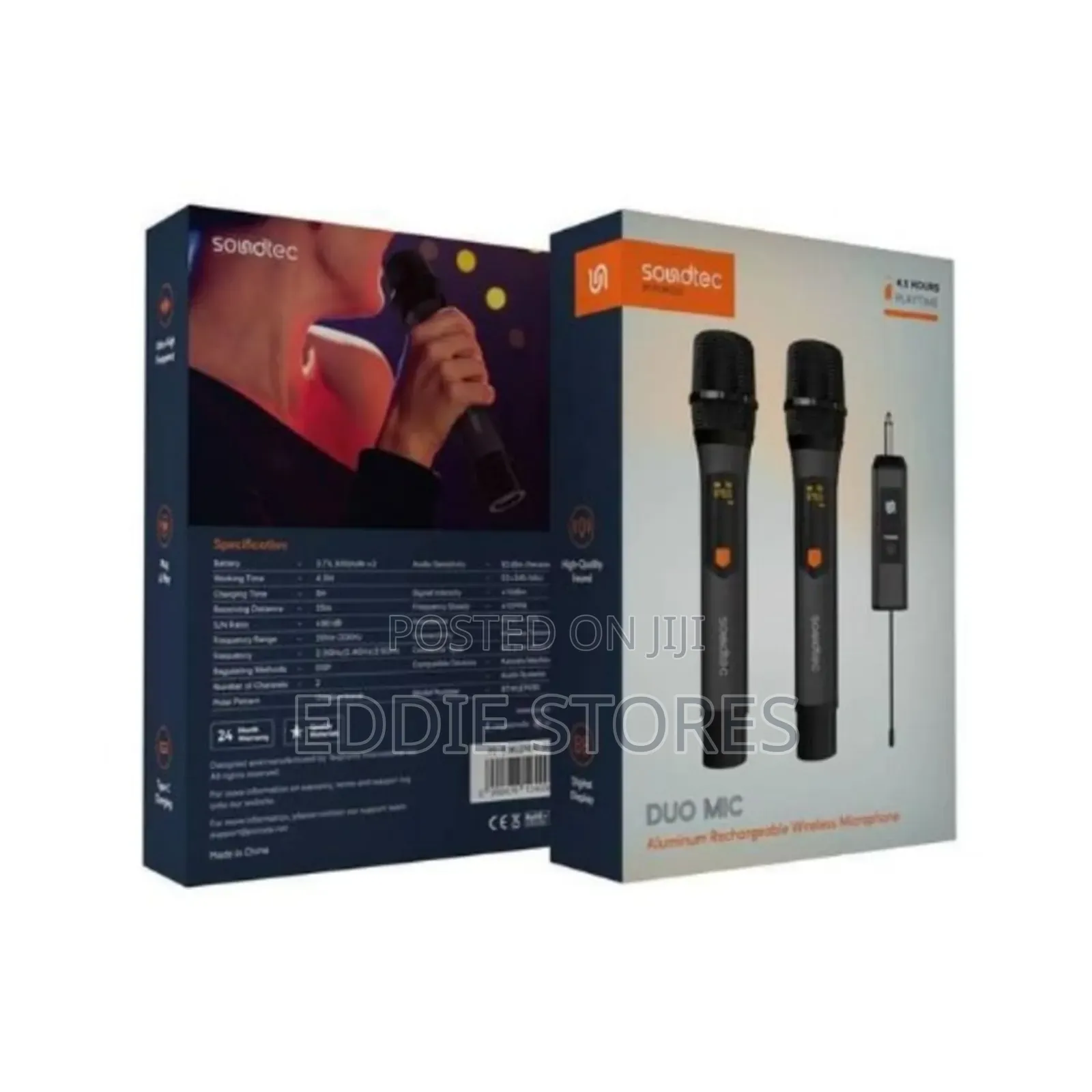 Porodo Soundtec Duo Mic Aluminum Rechargeable Wireless Microphone