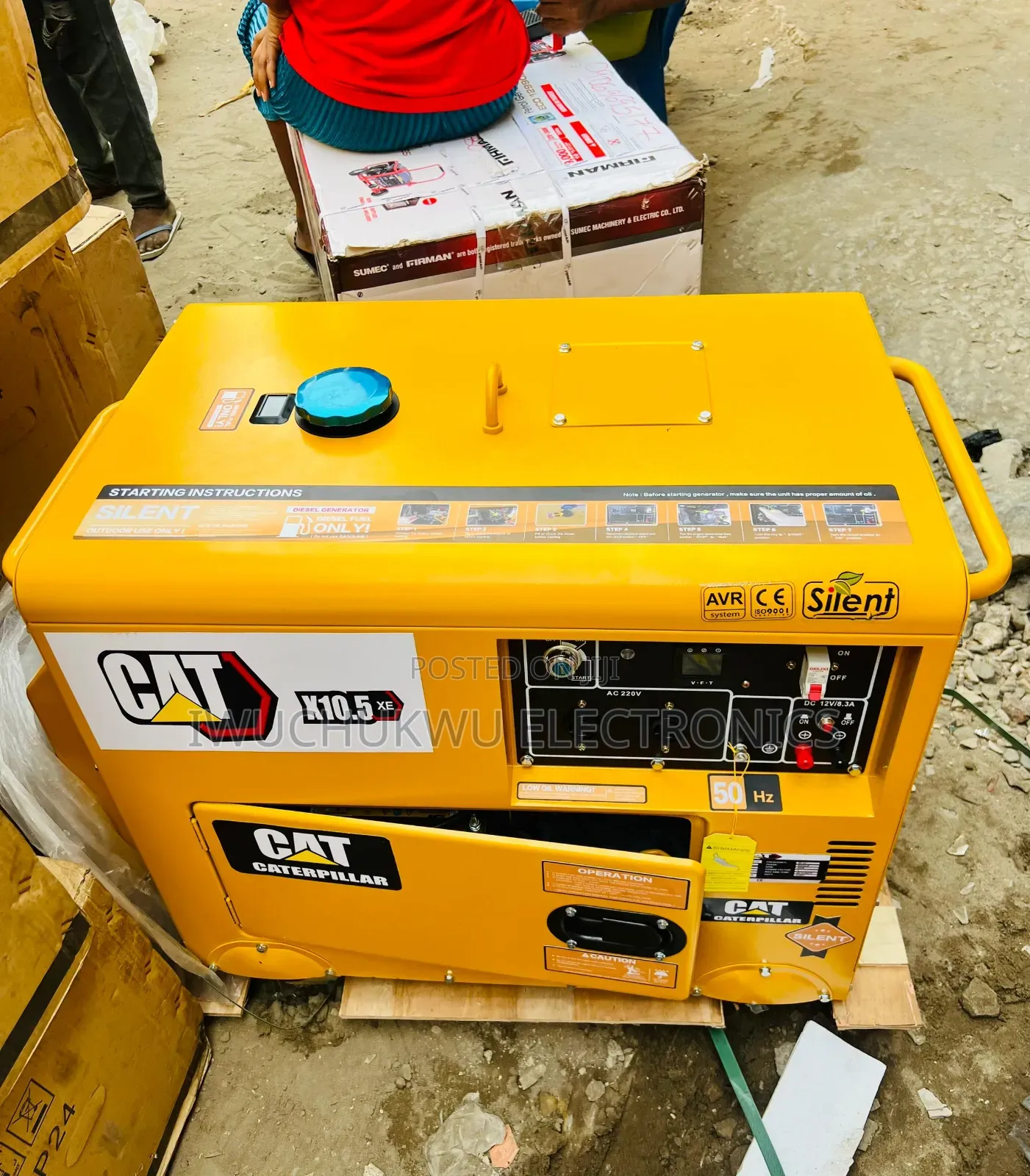 100% Copper Cat X10.5 10kva Diesel Soundproof Generator Set Available