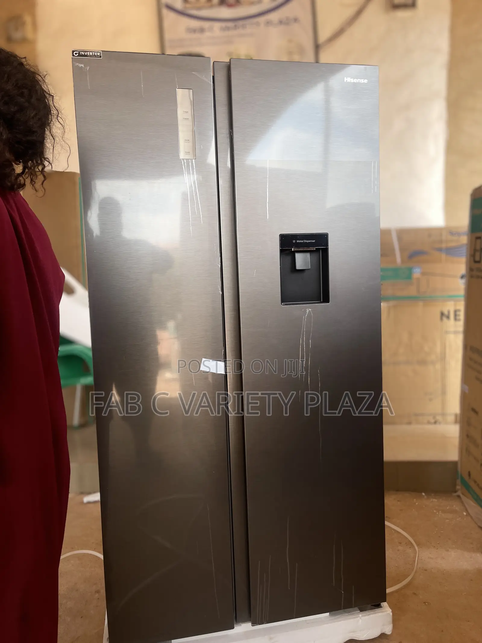 Side by Side Inverter Hisense Refrigerator With a Water Dispenser!!