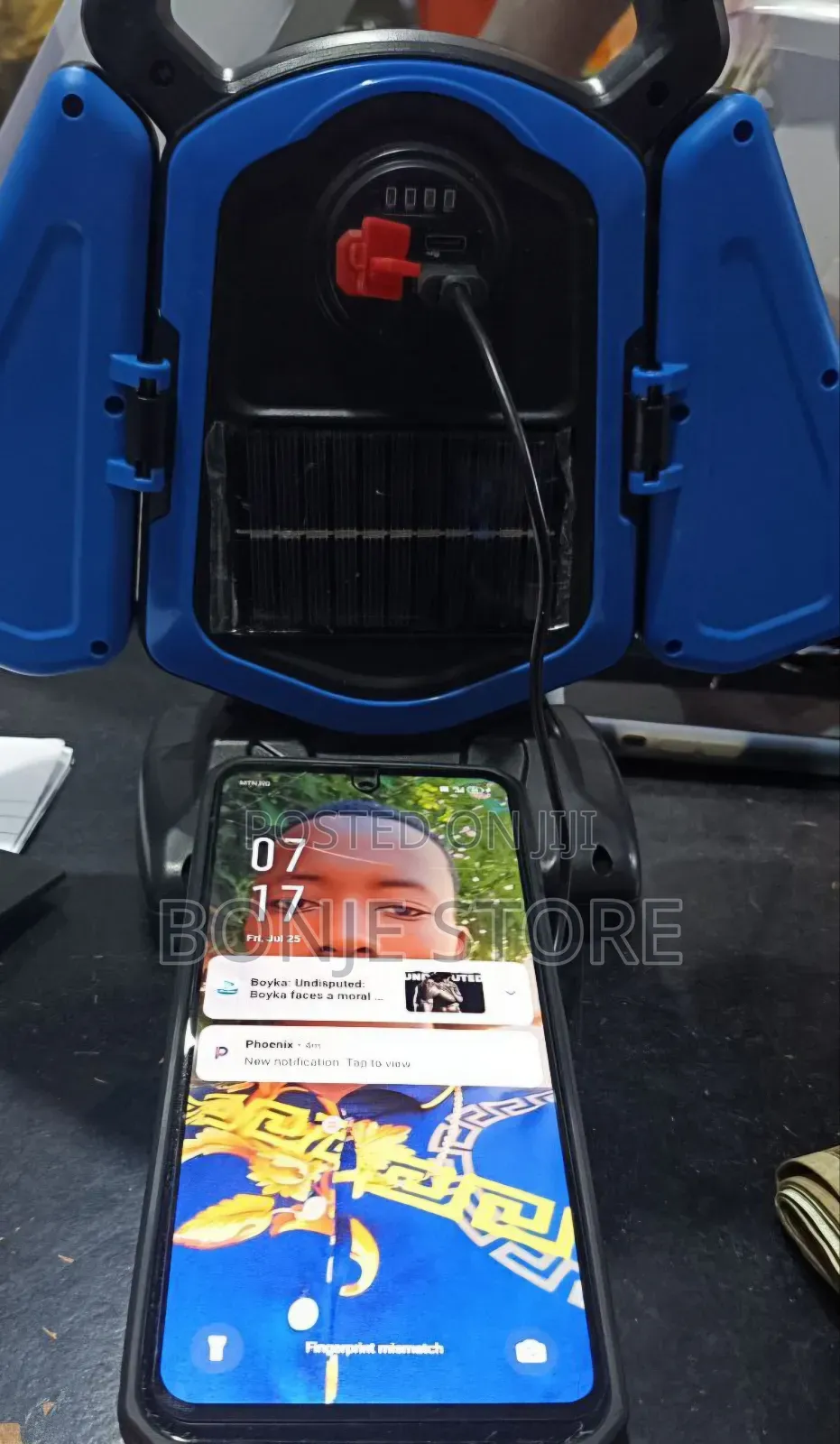 Double Reflection Solar and Electric Rechargeable Lamp With Power Bank