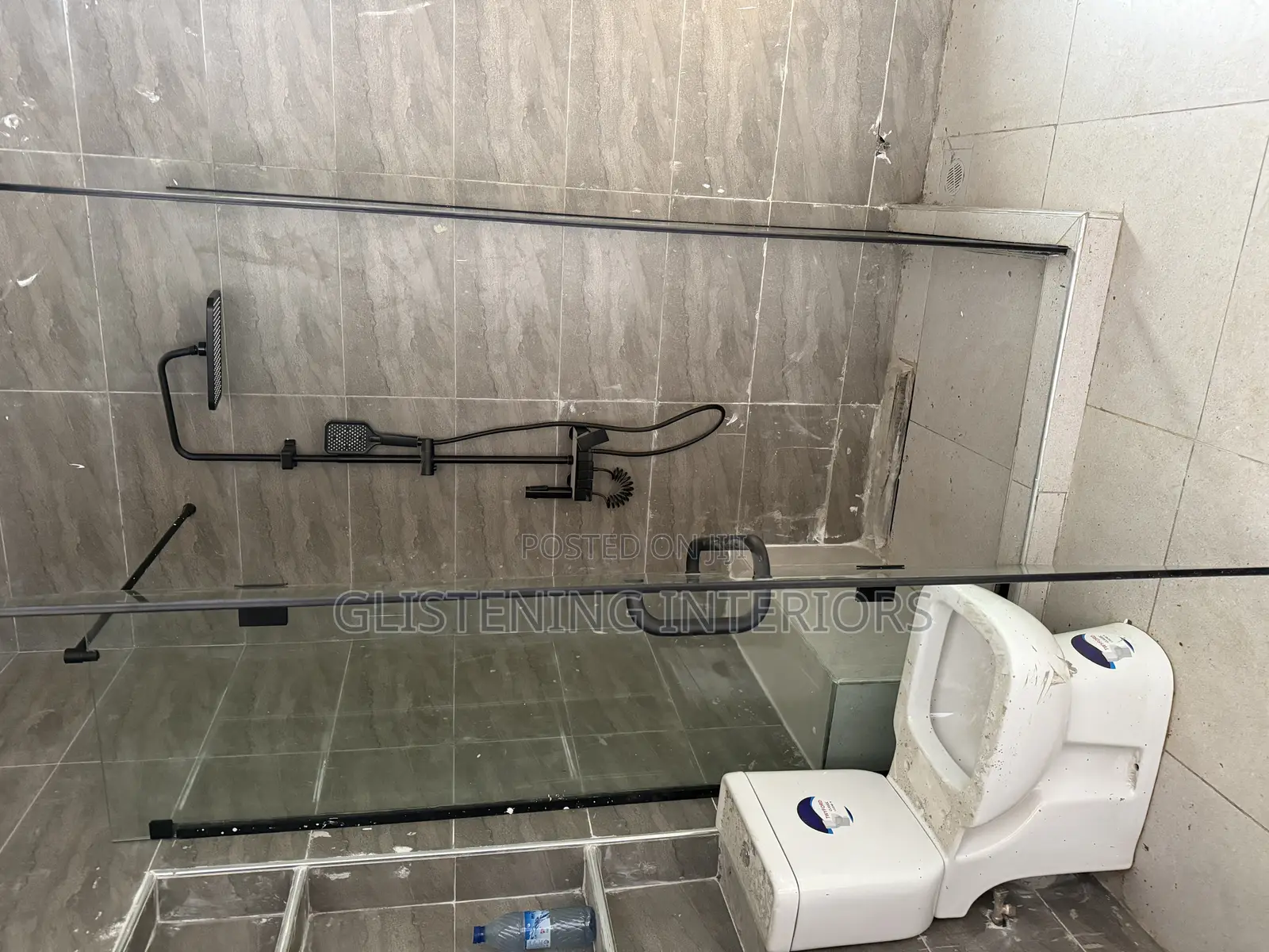 Shower Cubicle L Shape 10m Tempered Glass Design