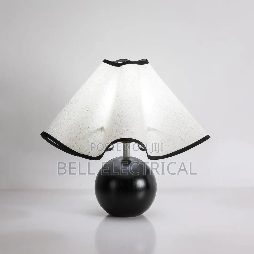 French Wooden Ball Base Led Table Lamps