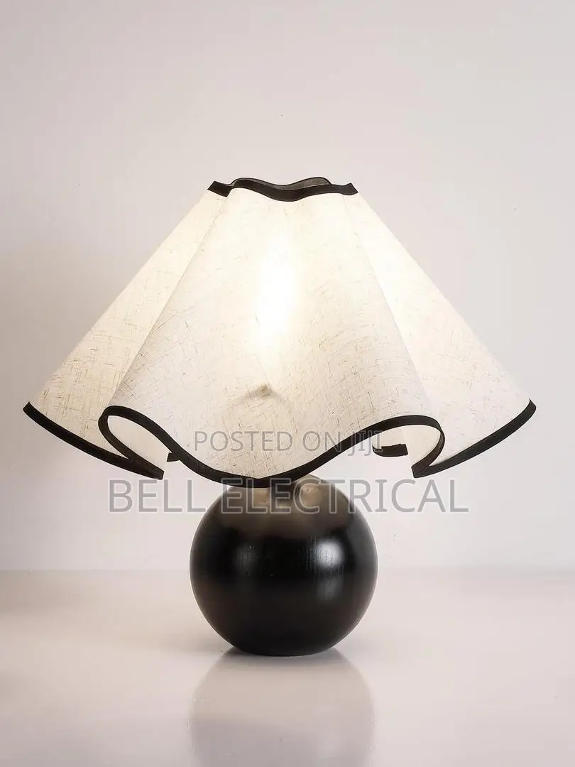 French Wooden Ball Base Led Table Lamps