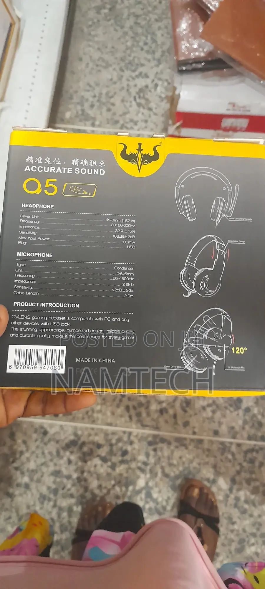 Ovleng Headset Q5 Usb-Port Surround Sound