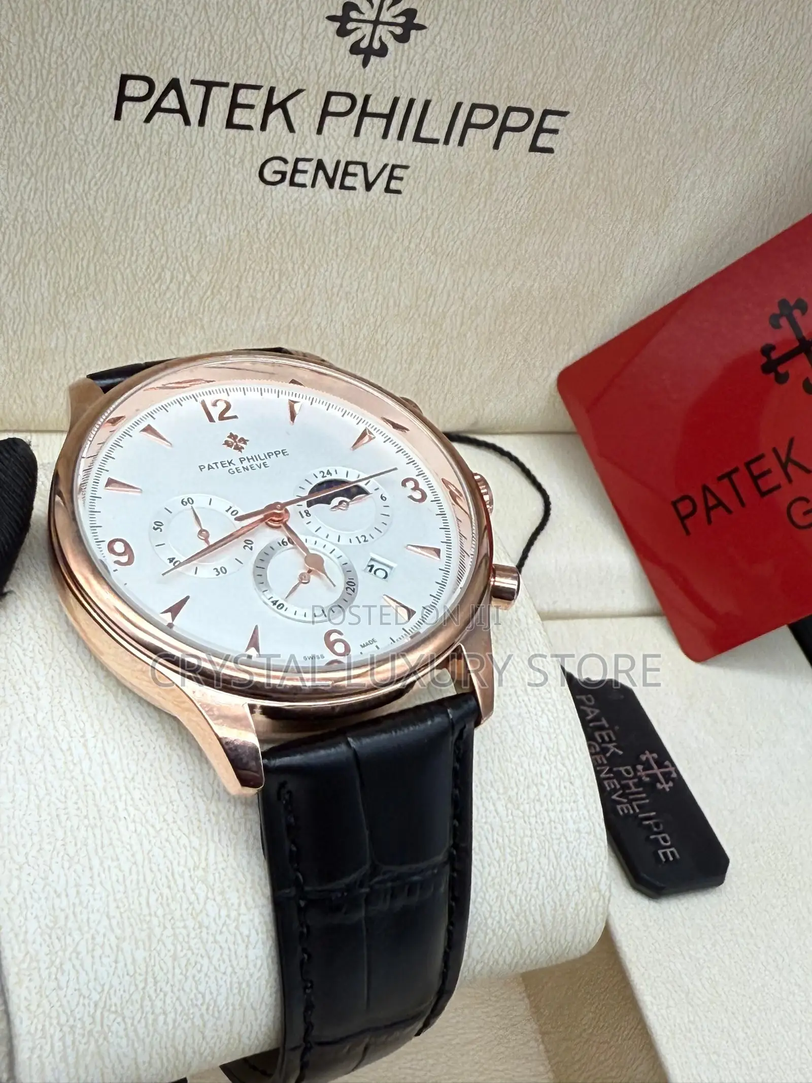 Patek Philippe Quality Luxury Men Genuine Leather Wristwatch