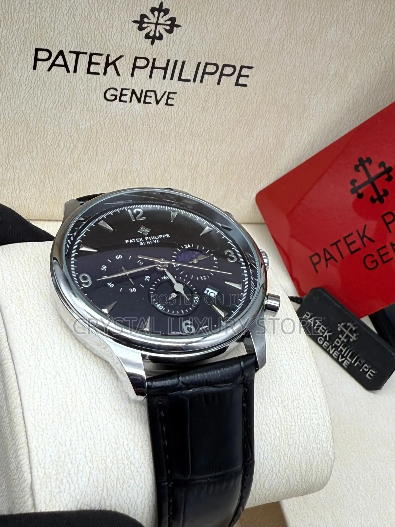 Patek Philippe Quality Luxury Men Genuine Leather Wristwatch