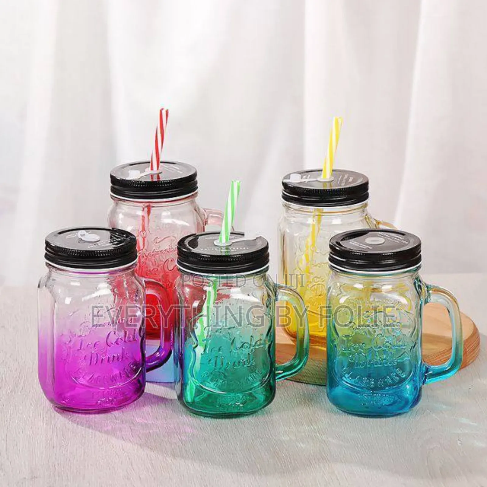 Mason Jar With Straw