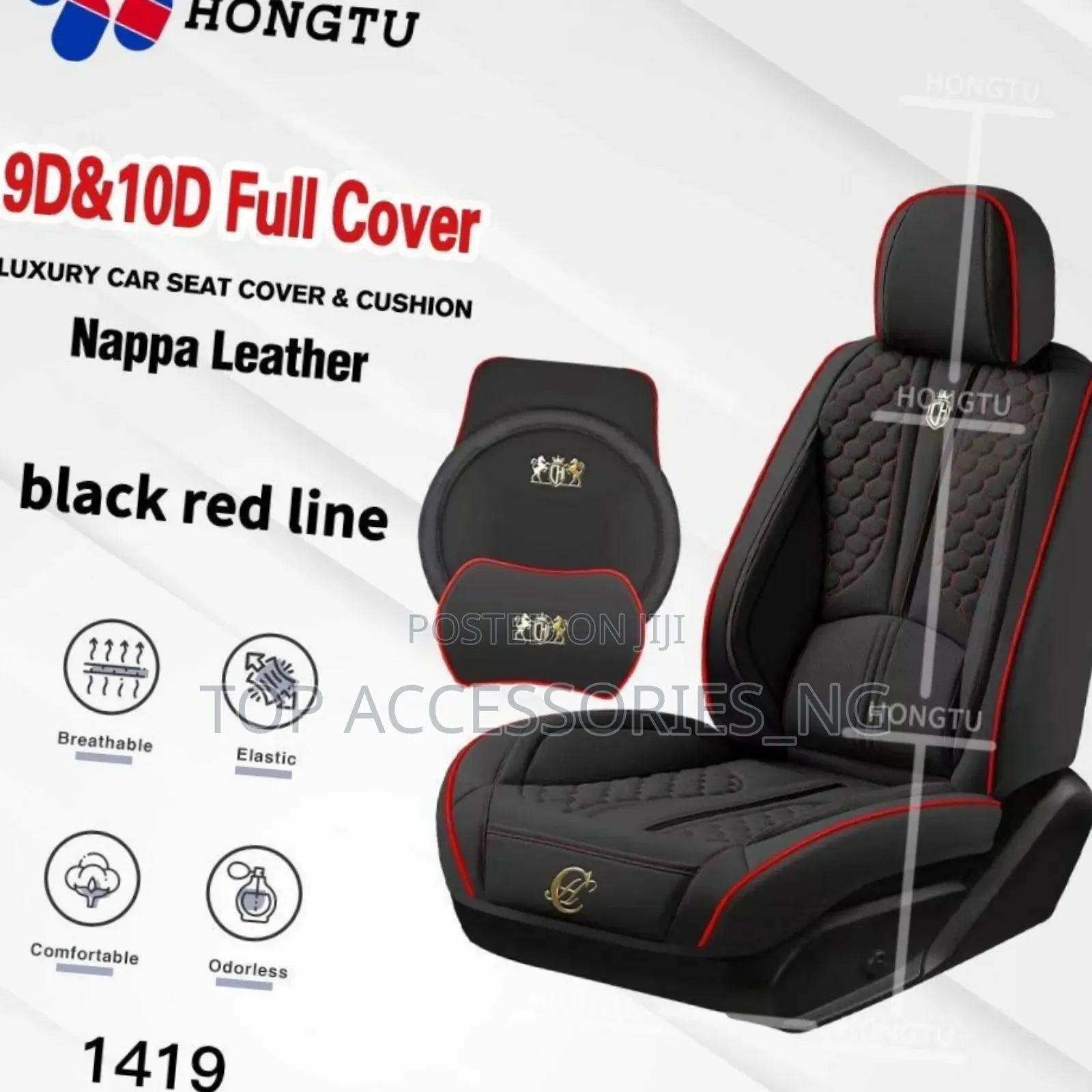 Orange Black Cream Grey Coffee Aux Blood Leather Seat Cover