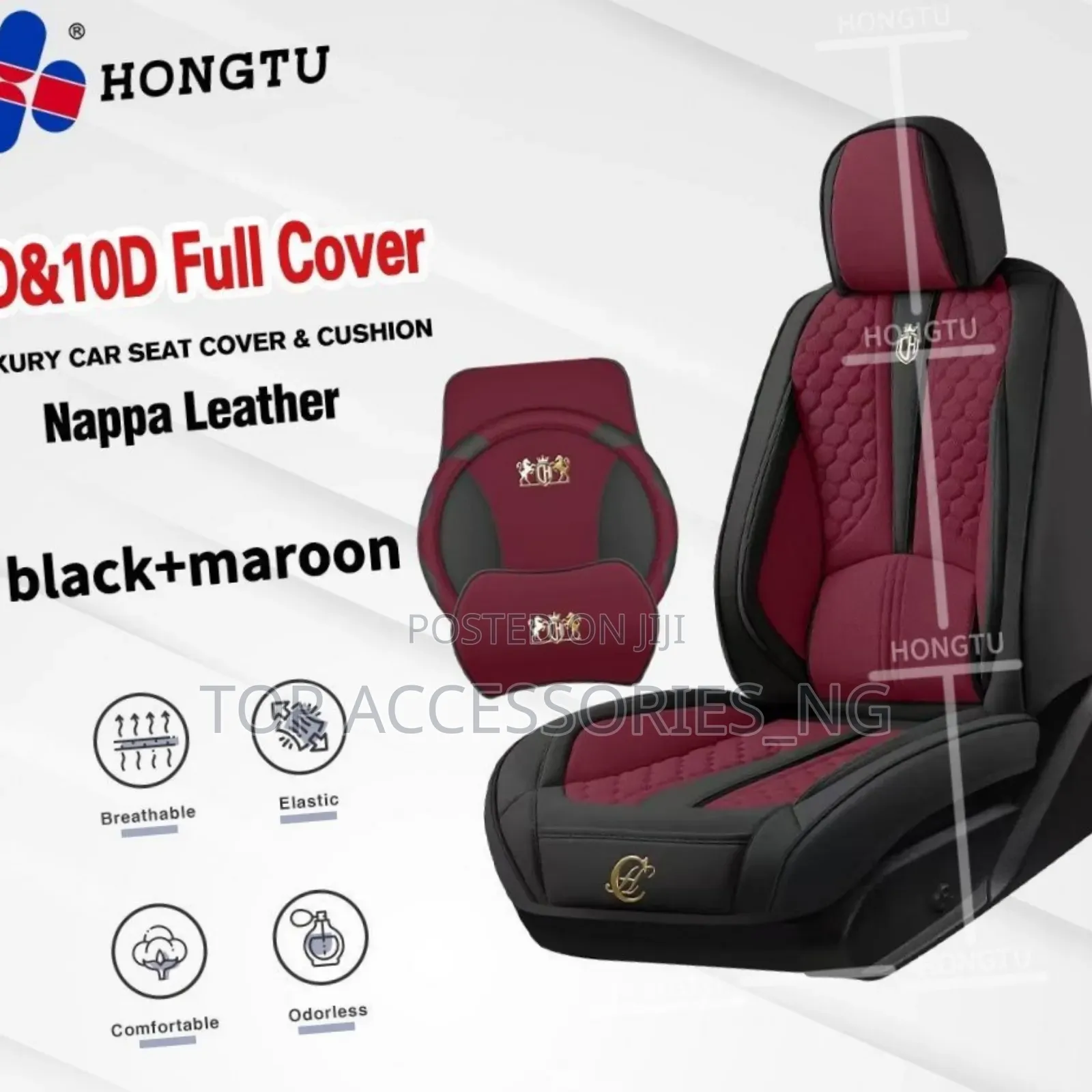 Orange Black Cream Grey Coffee Aux Blood Leather Seat Cover