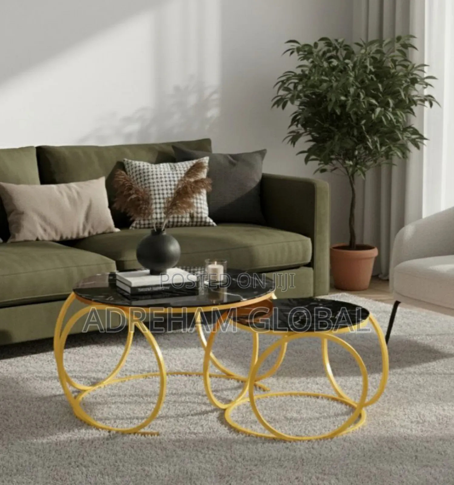 Nordic Glass Top Twin Center Table