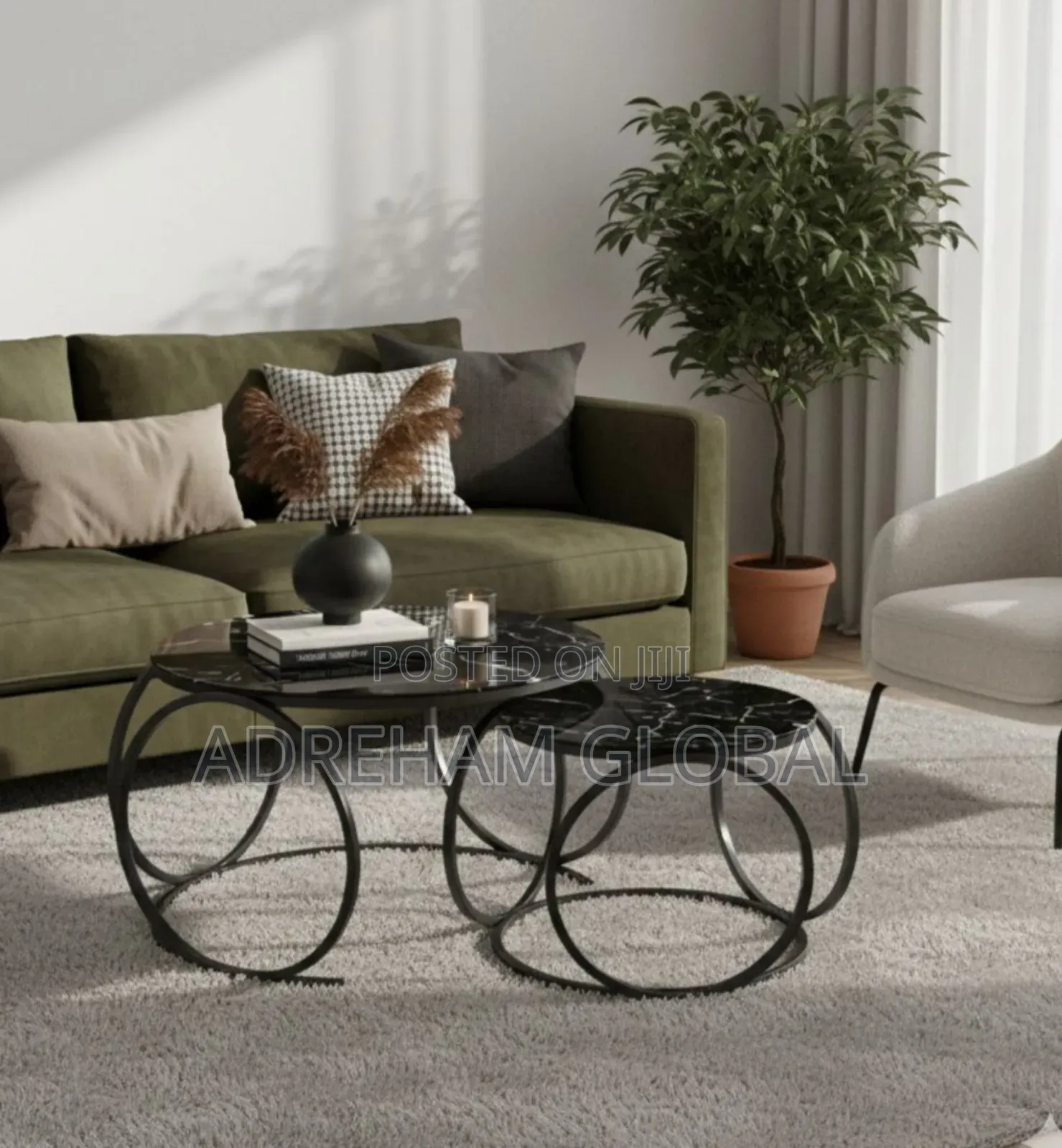Nordic Glass Top Twin Center Table