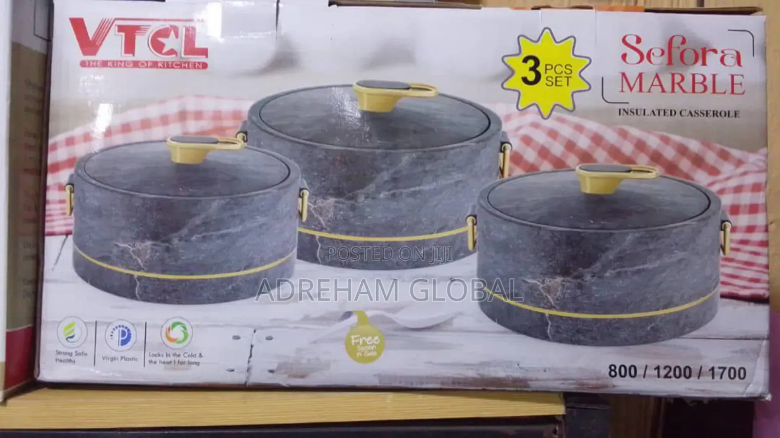 VTCL 3 In1insulated Casserole Cooler 3pcs Set