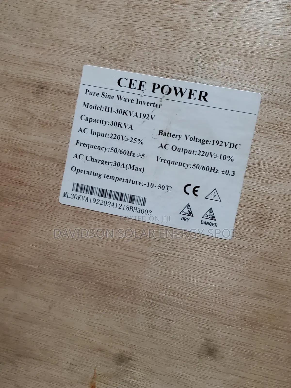 30kva 192v Cee Power Solar Inverter