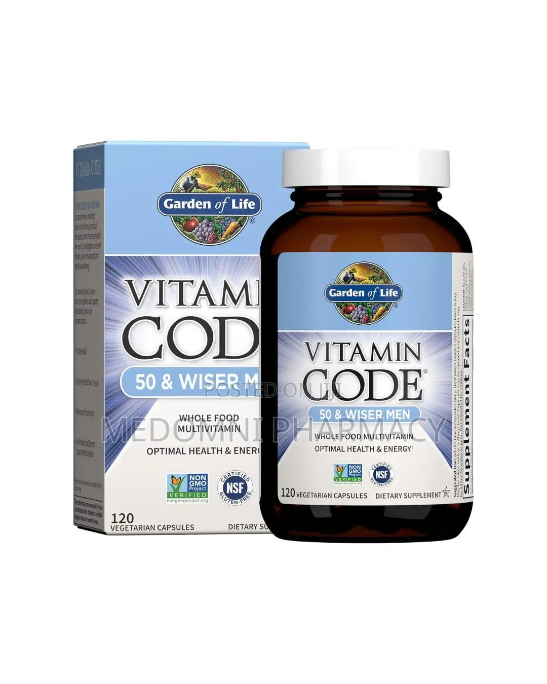 Garden of Life Vitamin Code Men 50+ Raw Multivitamin – 120 Capsules