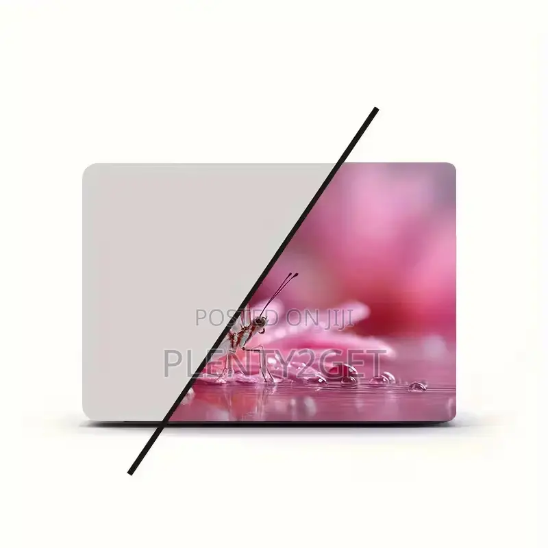 2pcs Pink Cherry Blossom Butterfly Glossy PVC Laptop Light Beige Sti