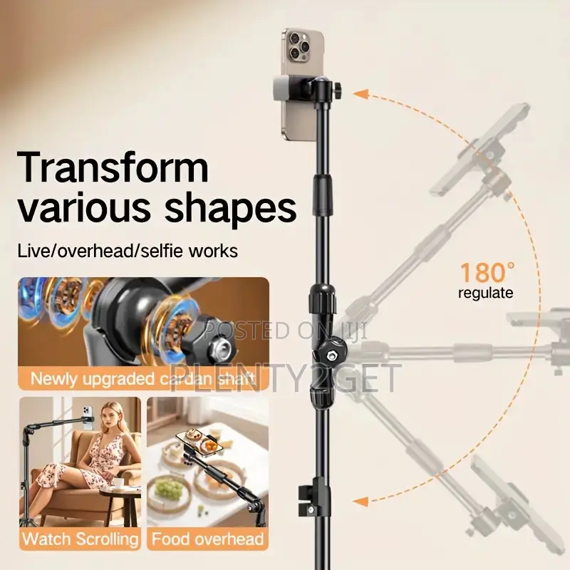 Adjustable 70-Inch Metal Floor Tripod! Suitable for Mobile Phones, Tel