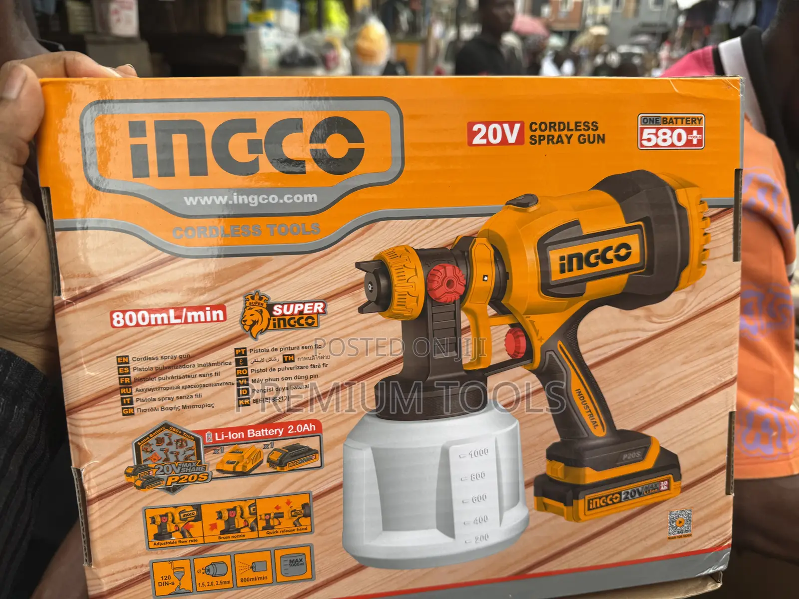 Ingco 20v Li-Ion Cordless Spray Gun (Model Csgli20042