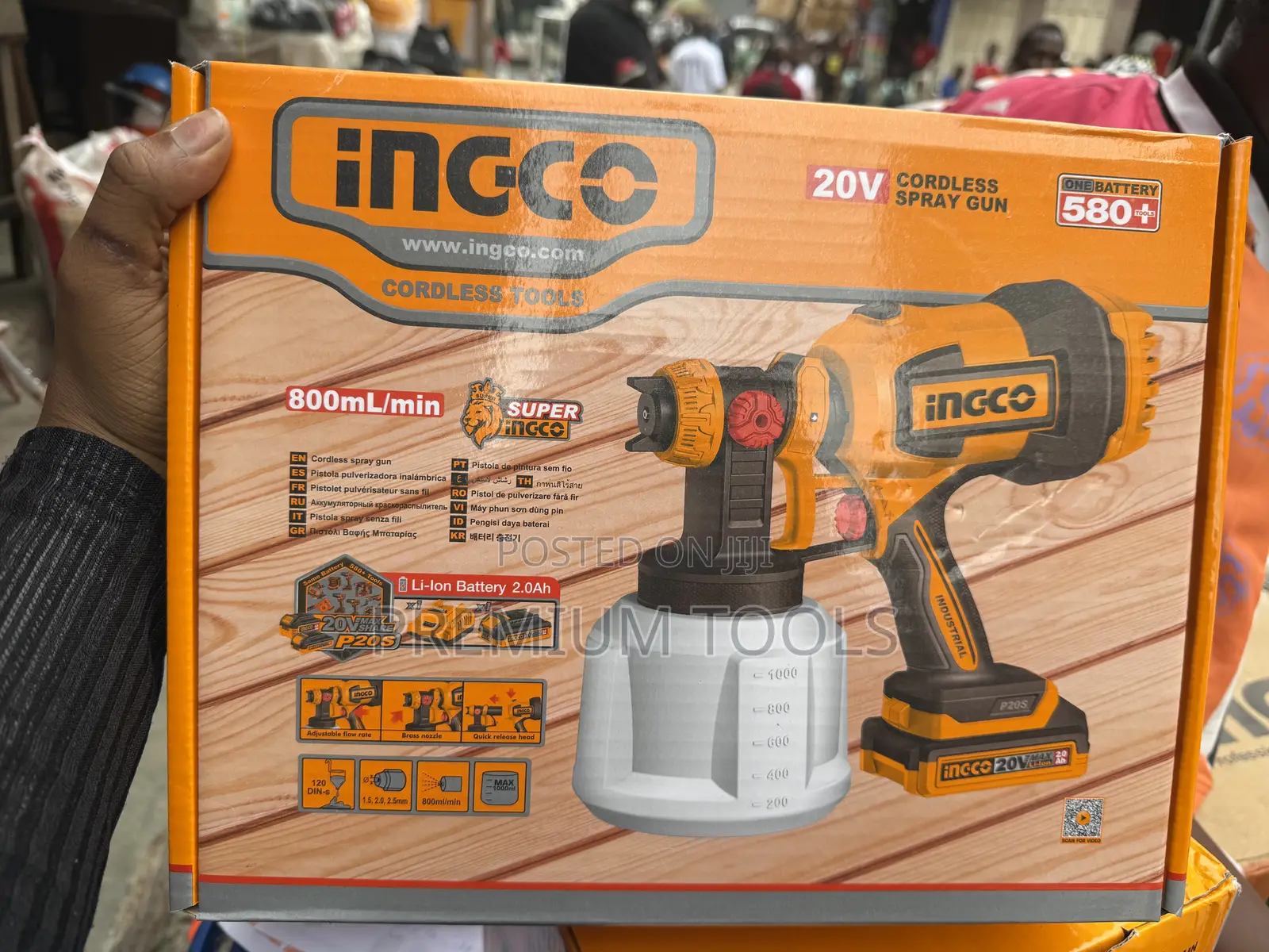 Ingco 20v Li-Ion Cordless Spray Gun (Model Csgli20042