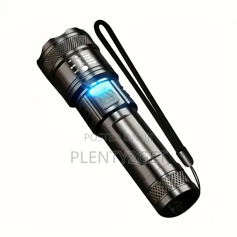 1pc Tactical Retractable Zoom Led Flashlight, Lithium-Ion Battery, THR