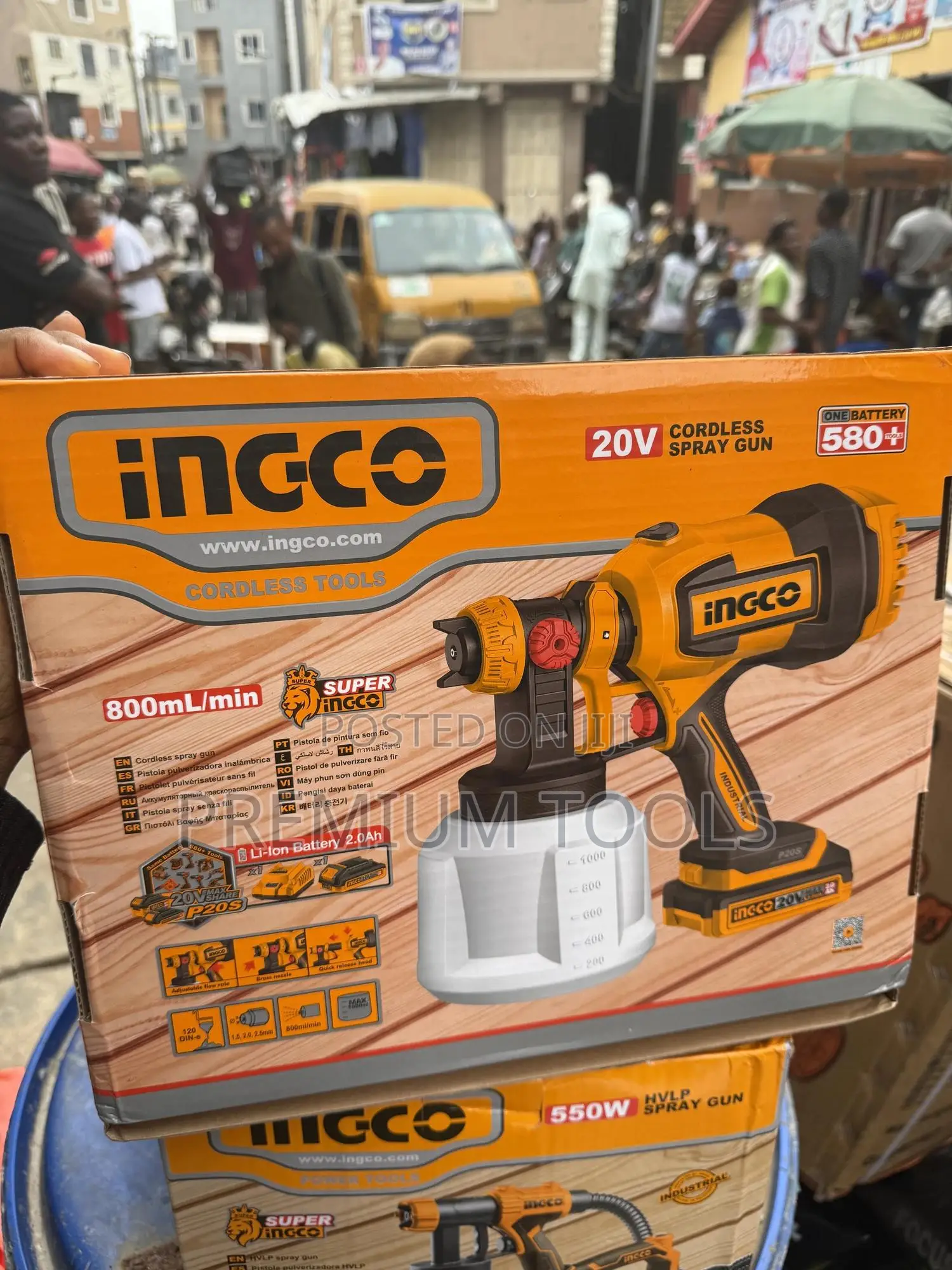 Ingco 20v Li-Ion Cordless Spray Gun (Model Csgli20042