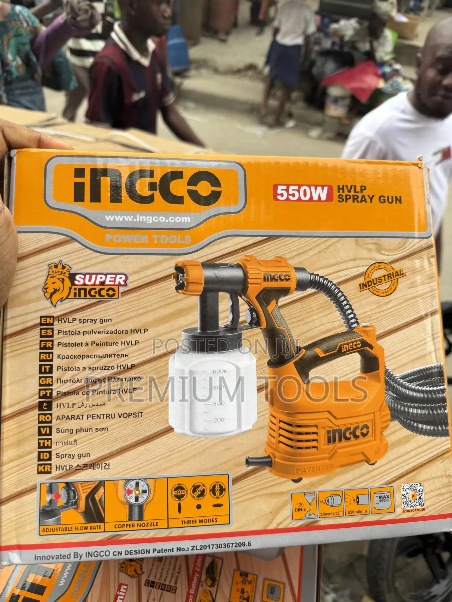 Ingco 550w HVLP (High Volume Low Pressure) Electric Paint Spray Gun